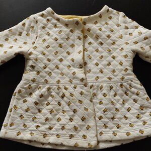 Quilted Carter's snap button jacket toddler girl with flower design like new